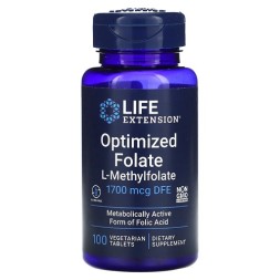 Витамины группы B Life Extension Optimized Folate   (100 veg tablets)
